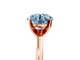 Rose gold Fancy Blue Round  Solitaire Diamond Engagement Ring with Four-Prong Setting on a Classic Band_8
