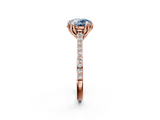 Rose gold Fancy Blue Round  Solitaire Diamond Engagement Ring with Pave Band and Six-Prong Setting_22