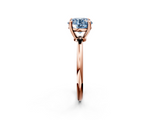 Rose gold Fancy Blue Round  Solitaire Diamond Ring with 4-Prong Setting on a Classic Band_5