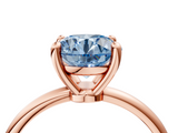Rose gold Fancy Blue Round  Solitaire Diamond Ring with 4-Prong Setting on a Classic Band_7