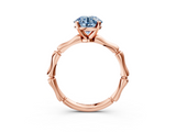 Rose gold Fancy Blue Round  Solitaire Diamond Ring with Bamboo Band and Four-Prong Setting_51