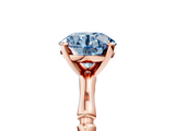 Rose gold Fancy Blue Round  Solitaire Diamond Ring with Bamboo Band and Four-Prong Setting_53
