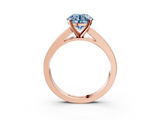 Rose gold Fancy Blue Round  Solitaire Diamond Ring with Channel-Set Band and Four-Prong Setting_6
