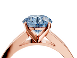 Rose gold Fancy Blue Round  Solitaire Diamond Ring with Channel-Set Band and Four-Prong Setting_7