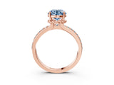 Rose gold Fancy Blue Round  Solitaire Diamond Ring with Channel Set Band and Six-Prong Setting_51