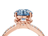 Rose gold Fancy Blue Round  Solitaire Diamond Ring with Channel Set Band and Six-Prong Setting_52