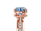 Rose gold Fancy Blue Round  Solitaire Diamond Ring with Channel Set Band and Six-Prong Setting_53