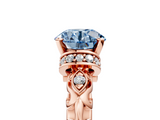 Rose gold Fancy Blue Round  Solitaire Diamond Ring with Filigree Band and Four-Prong Setting_33