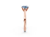 Rose gold Fancy Blue Round  Solitaire Diamond Ring with Four-Prong Setting and Classic Band_5