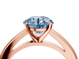Rose gold Fancy Blue Round  Solitaire Diamond Ring with Four-Prong Setting and Classic Band_7