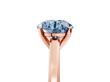 Rose gold Fancy Blue Round  Solitaire Diamond Ring with Four-Prong Setting and Classic Band_8