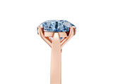 Rose gold Fancy Blue Round  Solitaire Diamond Ring with Four-Prong Setting and Tapered Band 5