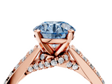 Rose gold Fancy Blue Round  Solitaire Diamond Ring with Pavé Band and Four-Prong Setting_89
