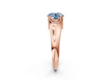 Rose gold Fancy Blue Round  Solitaire Diamond Ring with Six-Prong Cathedral Setting_34