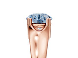 Rose gold Fancy Blue Round  Solitaire Diamond Ring with Six-Prong Cathedral Setting_37