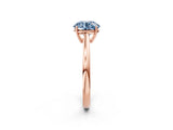 Rose gold Fancy Blue Round  Solitaire Diamond Ring with Split Shank and Four-Prong Setting_14
