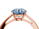Rose gold Fancy Blue Round  Solitaire Diamond Ring with Split Shank and Four-Prong Setting_16