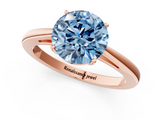 Rose gold Fancy Blue Round  Solitaire Diamond Ring with Split Shank and Four-Prong Setting_21