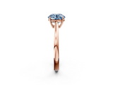 Rose gold Fancy Blue Round  Solitaire Diamond Ring with Split Shank and Four-Prong Setting_22
