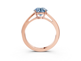 Rose gold Fancy Blue Round  Solitaire Diamond Ring with Split Shank and Four-Prong Setting_23