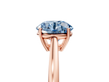 Rose gold Fancy Blue Round  Solitaire Diamond Ring with Split Shank and Four-Prong Setting_25