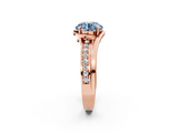 Rose gold Fancy Blue Round  Solitaire Diamond Ring with Split Shank and Prong Setting_43