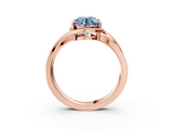 Rose gold Fancy Blue Round  Solitaire Diamond Ring with Split Shank and Prong Setting_44