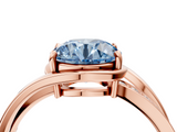 Rose gold Fancy Blue Round  Solitaire Diamond Ring with Split Shank and Prong Setting_45