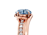 Rose gold Fancy Blue Round  Solitaire Diamond Ring with Split Shank and Prong Setting_46