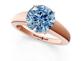 Rose gold Fancy Blue Round  Solitaire Diamond Ring with Tapered Band and Four-Prong Setting_50