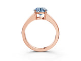 Rose gold Fancy Blue Round  Solitaire Diamond Ring with Tapered Band and Four-Prong Setting_52