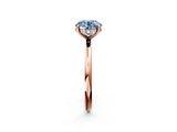 Rose gold Fancy Blue Round  Solitaire Diamond Ring with a Classic Band and Four-Prong Setting 3