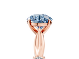 Rose gold Fancy Blue Round  Solitaire Diamond Twisted Band with Four-Prong Setting_47