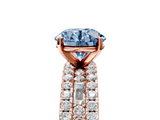 Rose gold Fancy Blue Round  Solitaire Diamond with Pave and Channel Set Band_89