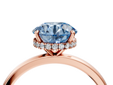 Rose gold Fancy Blue Round  Solitaire Engagement Ring with Cathedral Band and Four-Prong Setting_25