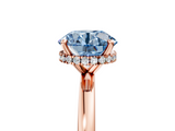 Rose gold Fancy Blue Round  Solitaire Engagement Ring with Cathedral Band and Four-Prong Setting_26