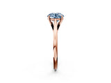 Rose gold Fancy Blue Round  Solitaire Engagement Ring with Four-Prong Setting and Classic Band 3