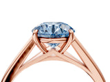 Rose gold Fancy Blue Round  Solitaire Engagement Ring with Four-Prong Setting and Classic Band 5