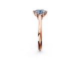 Rose gold Fancy Blue Round  Solitaire Engagement Ring with Six-Prong Setting and Classic Band 2