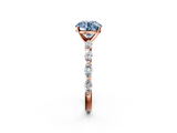Rose gold Fancy Blue Round  Solitaire Marquise Side Stone Prong Setting Ring_44