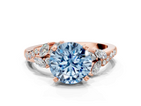Rose gold Fancy Blue Round  Solitaire Marquise Twist Band with Six-Prong Setting_65