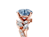 Rose gold Fancy Blue Round  Solitaire Marquise Twist Band with Six-Prong Setting_70