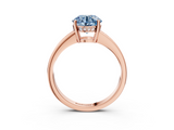 Rose gold Fancy Blue Round  Solitaire Pavé Band Prong Setting Ring_23
