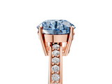 Rose gold Fancy Blue Round  Solitaire Pavé Band Prong Setting Ring_25