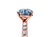 Rose gold Fancy Blue Round  Solitaire Pavé Band with Four-Prong Setting_162