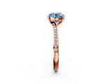 Rose gold Fancy Blue Round  Solitaire Pavé Band with Four-Prong Setting_51