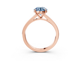 Rose gold Fancy Blue Round  Solitaire Pavé Band with Four-Prong Setting_52