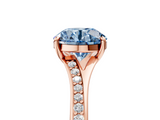 Rose gold Fancy Blue Round  Solitaire Pavé Band with Four-Prong Setting_54