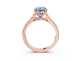 Rose gold Fancy Blue Round  Solitaire Pave Diamond Engagement Ring with Prong Setting_23