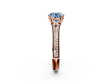 Rose gold Fancy Blue Round  Solitaire Pave Split Shank Engagement Ring with Six-Prong Setting_36